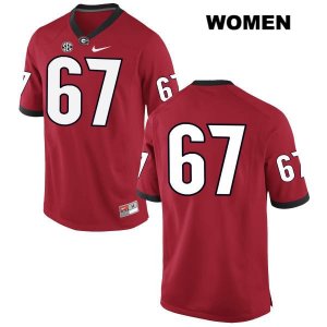 Women's Georgia Bulldogs NCAA #67 Sam Madden Nike Stitched Red Authentic No Name College Football Jersey ILW6654HQ